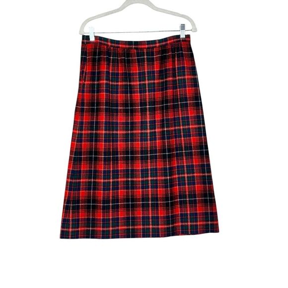 Pendleton Vintage Red Macinnes Tartan A line Midi Wool Skirt| Size S - Picture 3 of 5
